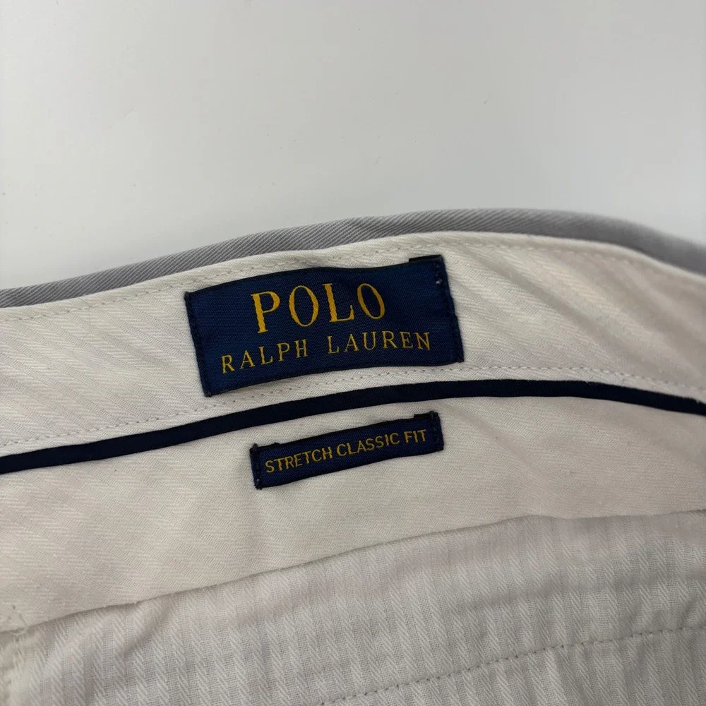 Polo Ralph Lauren Chino Shorts Men 32 Grey Old Money Stretch Classic Preppy Fitt